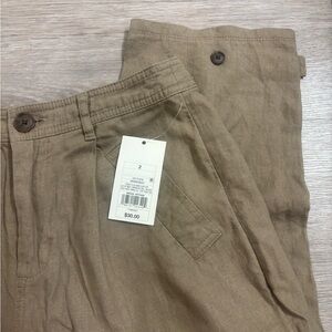 A New Day High-Rise Straight Ankle Linen Pants | Size 2 NWT